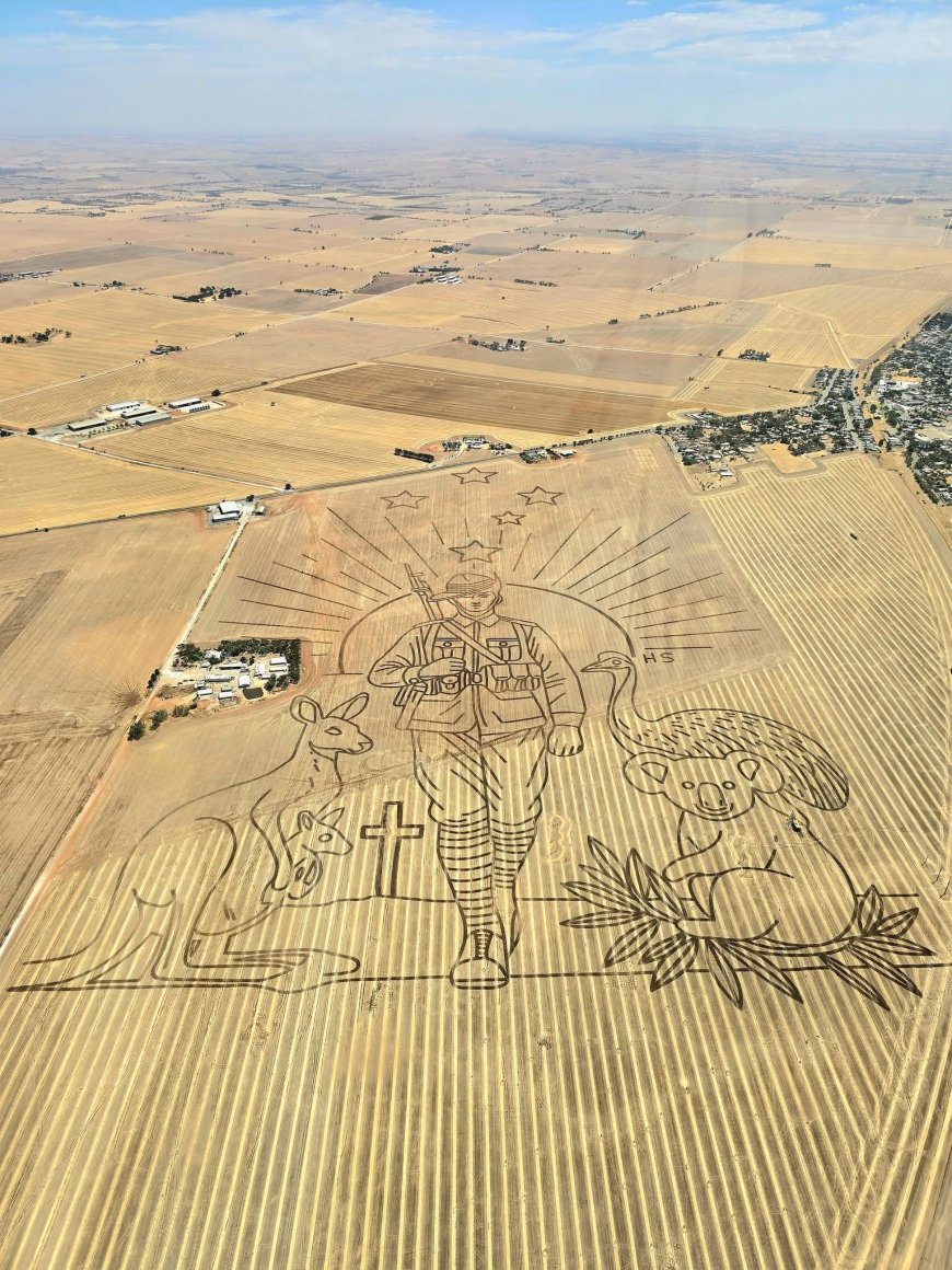 Aussie Farmer's Epic Paddock Art Salutes Nation on Australia Day