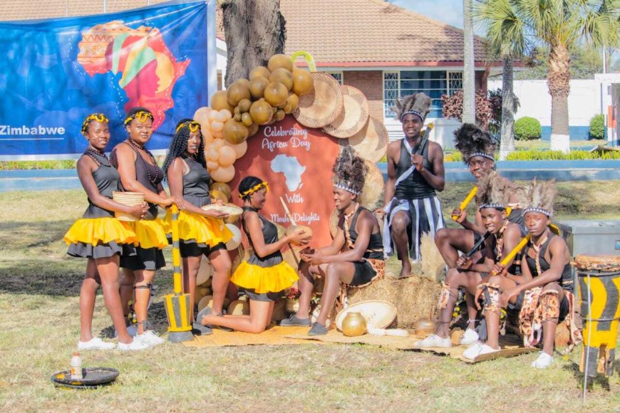 Before the split: Members of Tansh Kwayedza Edutainment pictured together when the troupe was still intact, prior to the formation of Mhukahuru Traditional Dance Group. 